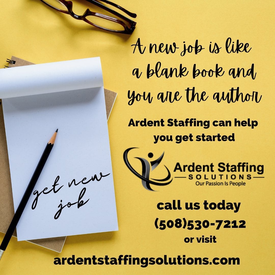 Find your new job today!! @ardentstaffing is bringing a different level of energy to every interaction and placement! Our passion is people. Contact us to put our passion to work for you! (508)530-7212