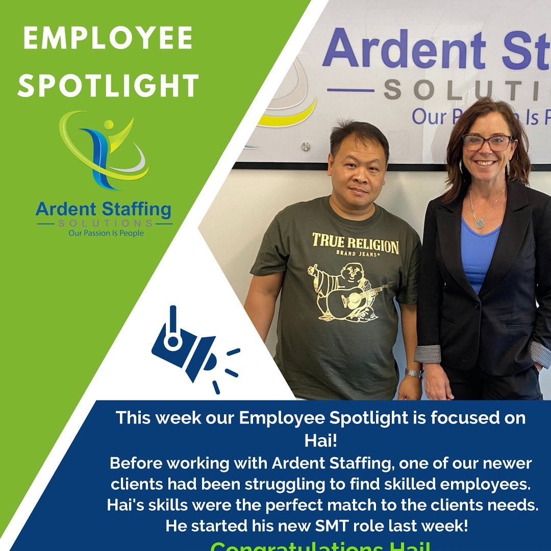 Nothing makes us happier than when we are able to bring employees and employers together! Every member of the Ardent Staffing team is passionate about creating connections. This is why we celebrate our employees every week! Whether you need help finding work or workers, Ardent Staffing is here to help....Contact us today to learn more! (508) 530-7212 Ardent-Staffing.com Let’s get the world back to work!