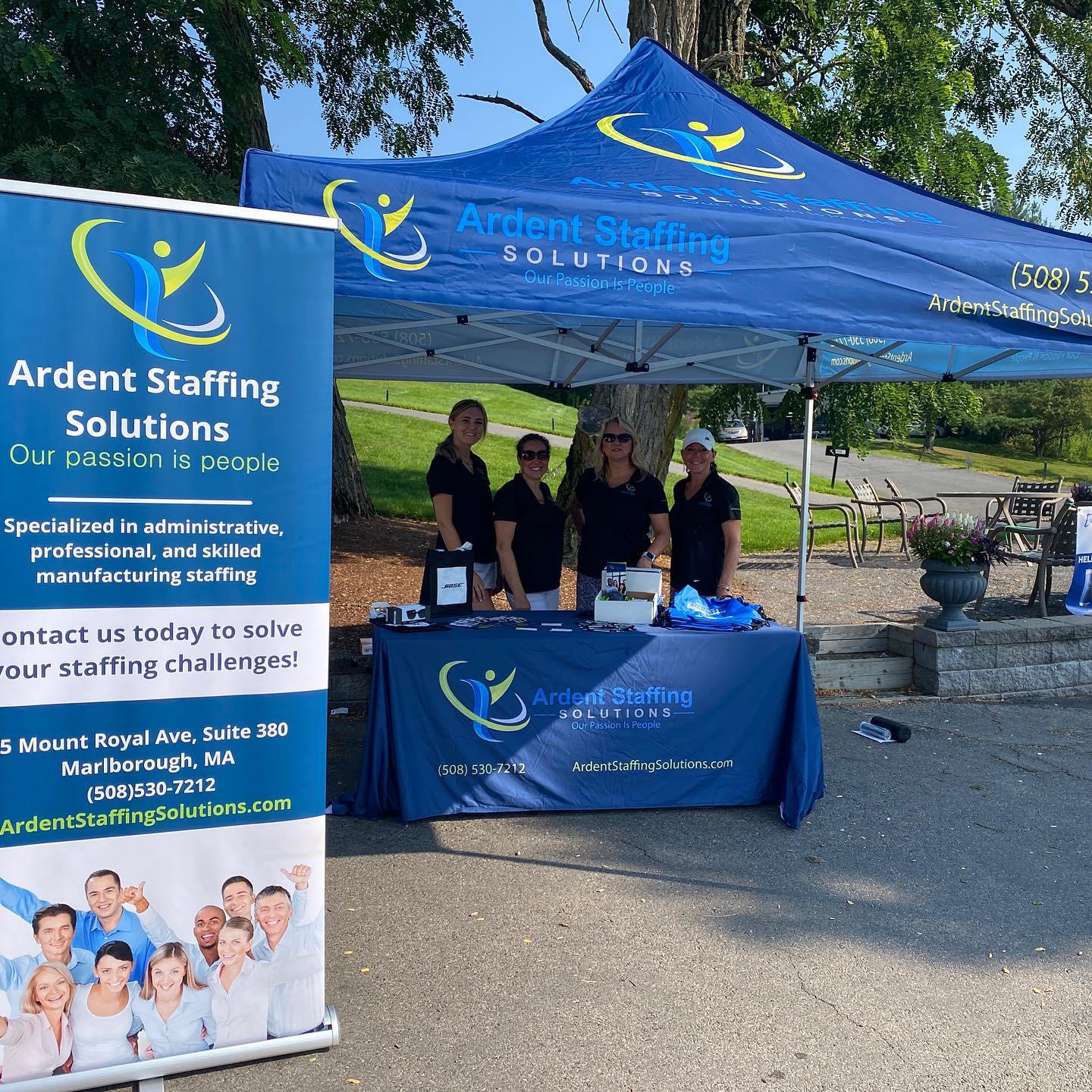 Such a great day for the @marlboroughchamber tourney!  Enter to win a pair of Bose Frames sunglasses or an Ardent Staffing Yeti!
Stop by our booth